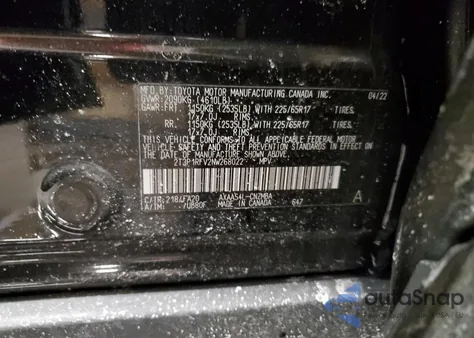 2022 Toyota Rav4 Xle z USA, uszkodzony, nr VIN 2T3P1RFV2NW268022